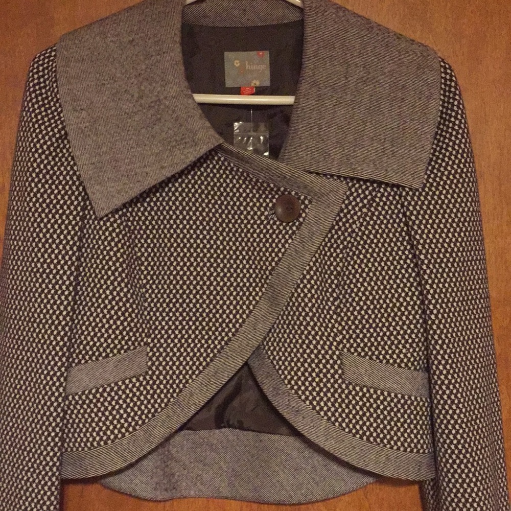 Hinge Cute Crossover Button Jacket Size Medium - image 3